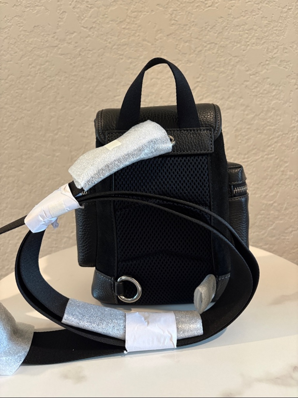 NWT Coach Black Mini Sling Suede with Pebbled Trim - Picture 5 of 10
